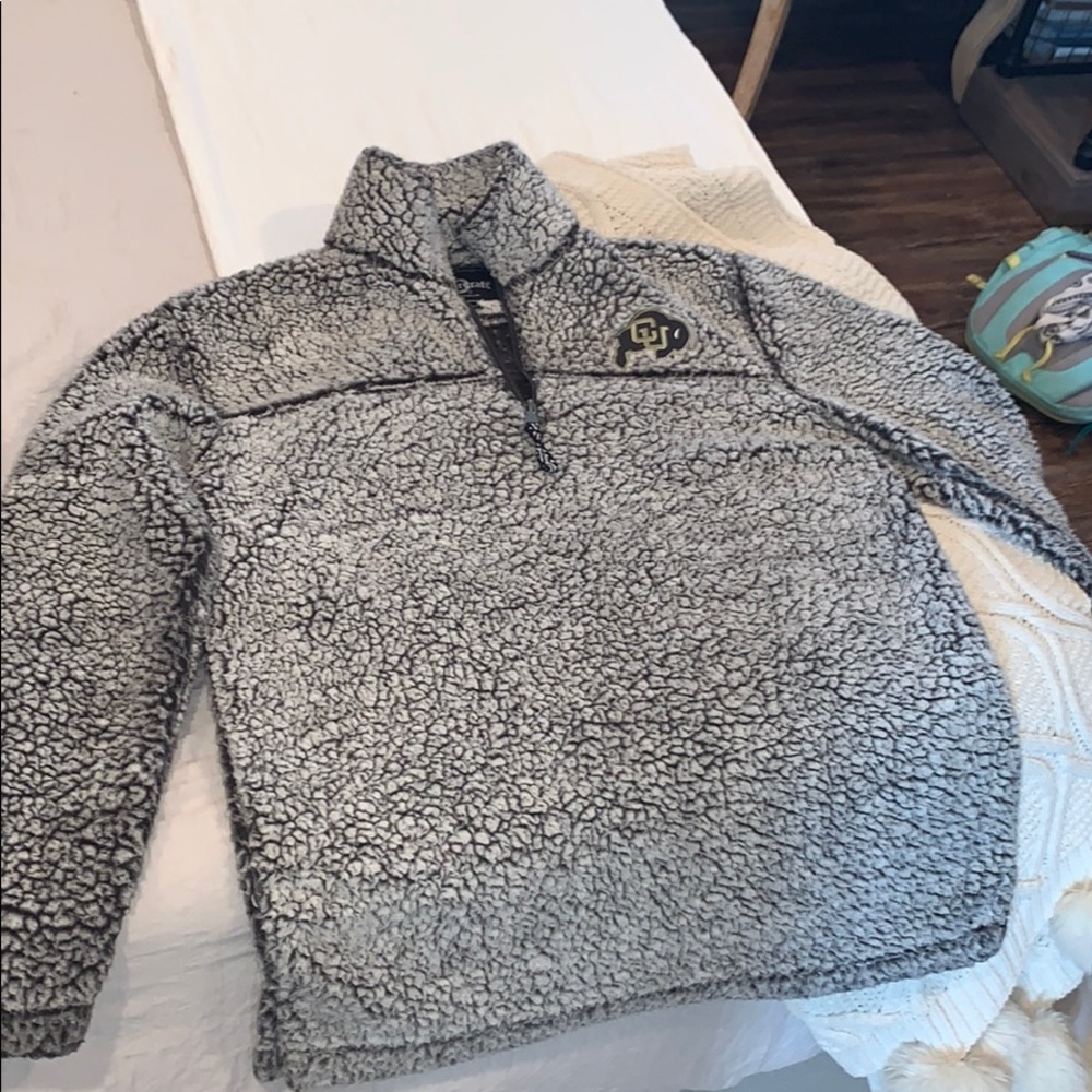 Fluffy grey and black CU jacket